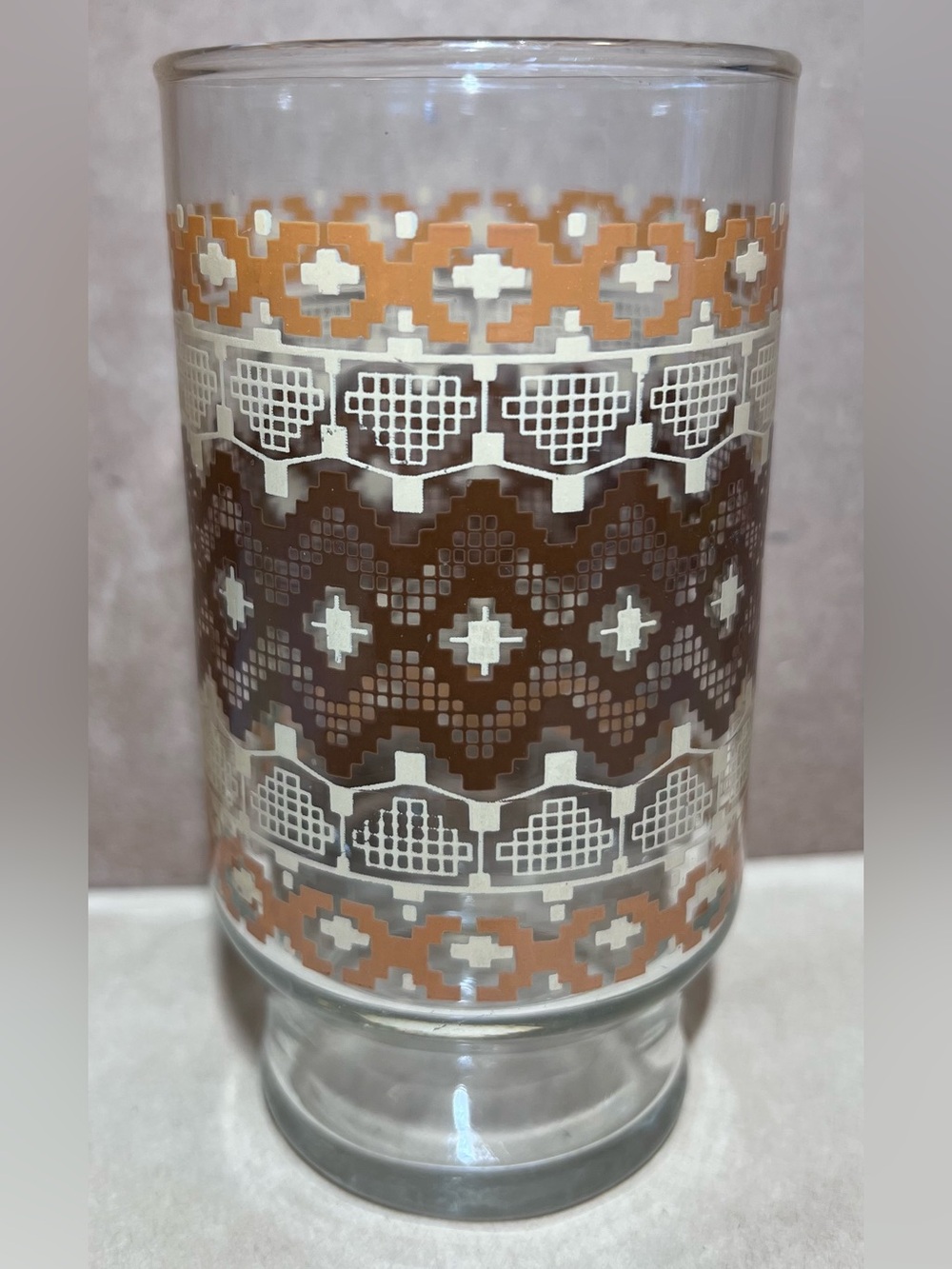 Vintage 70s Anchor Hocking Glass Tumbler Boho Chic Juice Glasses